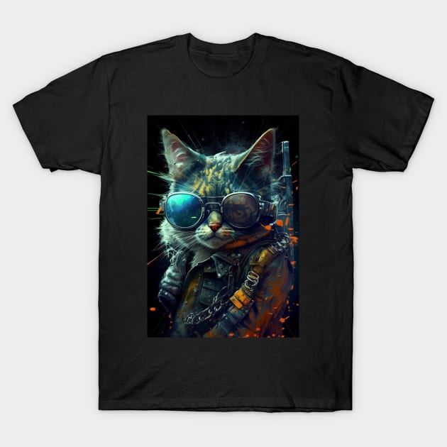 Cyber Cat T-Shirt by Legendary T-Shirts